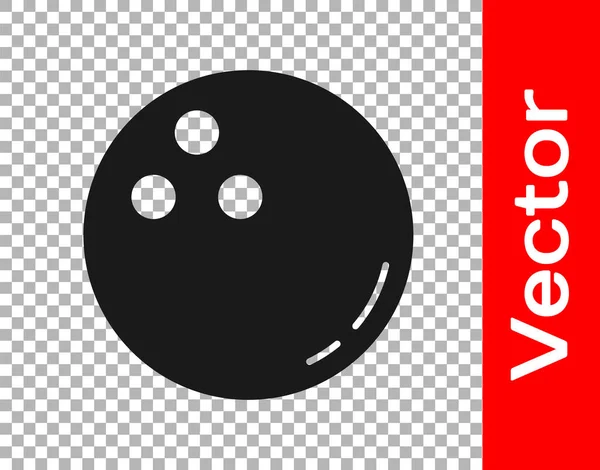 Black Bowling Ball Symbol Isoliert Auf Transparentem Hintergrund Sportgeräte Vektorillustration — Stockvektor