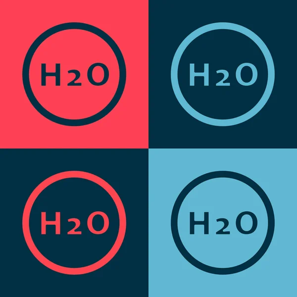 ポップアート水のための化学式は 色の背景に隔離されたH2O形のアイコンをドロップします ベクターイラスト — ストックベクタ