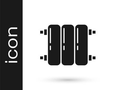 Beyaz arka plan üzerinde izole radyatör simgesi gri Isıtma. Vektör çizim