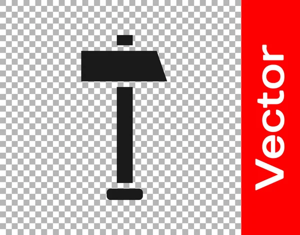 Schwarzes Hammersymbol Isoliert Auf Transparentem Hintergrund Werkzeug Zur Reparatur Vektorillustration — Stockvektor