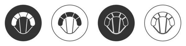 Черный Парашют Значок Изолирован Белом Фоне Экстремальный Спорт Спортивное Оборудование — стоковый вектор