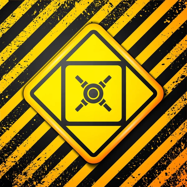 Schwarzes Safe Symbol Isoliert Auf Gelbem Hintergrund Der Tür Befand — Stockvektor