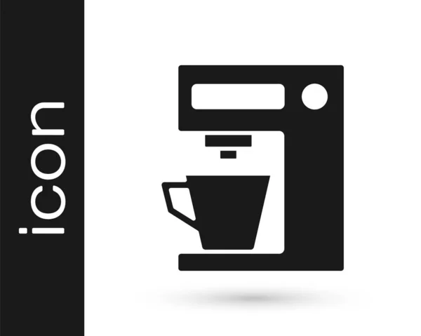 Ícone Máquina Café Cinza Isolado Fundo Branco Ilustração Vetorial —  Vetores de Stock