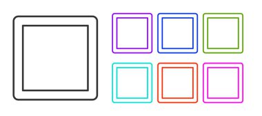 Siyah çizgi dikiş kalıbı simgesi beyaz arkaplanda izole edildi. Dikiş için işaretler. Simgeleri renklendirin. Vektör İllüstrasyonu