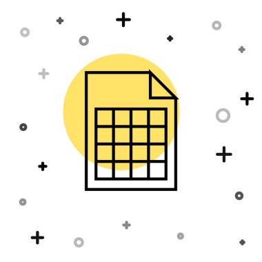 Beyaz arkaplanda siyah çizgi dosya simgesi izole edildi. Kontrol listesi simgesi. İş konsepti. Rastgele dinamik şekiller. Vektör İllüstrasyonu