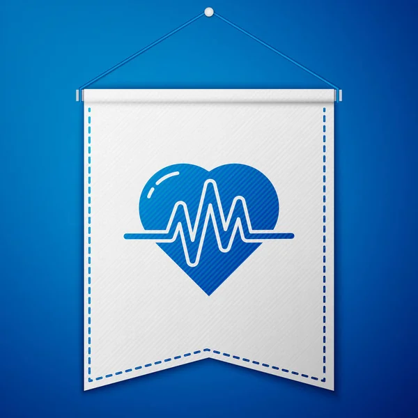 Blauwe Hartslagpictogram Geïsoleerd Blauwe Achtergrond Hartslagteken Hartslag Icoon Cardiogram Icoon — Stockvector