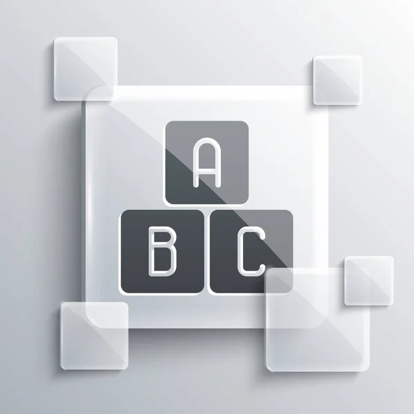 Grå Abc Blockerar Ikonen Isolerad Grå Bakgrund Alfabetskuber Med Bokstäverna — Stock vektor