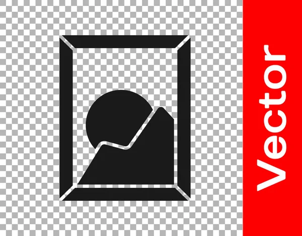 Schwarzes Bild Landschaft Symbol Isoliert Auf Transparentem Hintergrund Vektorillustration — Stockvektor