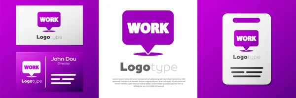 Logotype Location Text Work Icon Isolated White Background Logo Design — Stock Vector