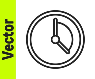 Siyah çizgi Zaman Yönetimi simgesi beyaz arkaplanda izole edildi. Saat işareti. Üretkenlik sembolü. Vektör İllüstrasyonu