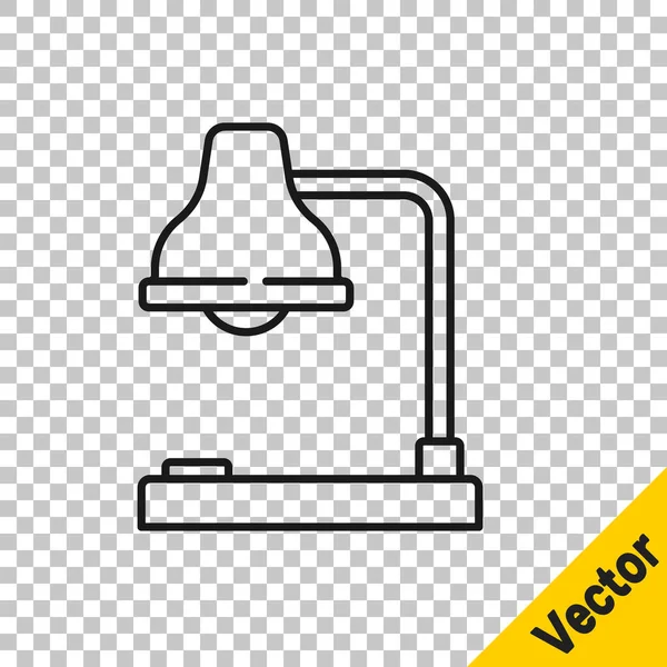 Schwarze Linie Tischlampensymbol Isoliert Auf Transparentem Hintergrund Bürotischlampe Vorhanden Vektorillustration — Stockvektor