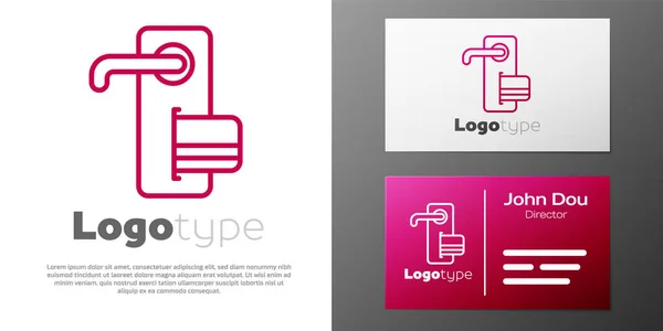 Línea Logotype Cerradura Puerta Digital Con Tecnología Inalámbrica Para Desbloquear — Vector de stock