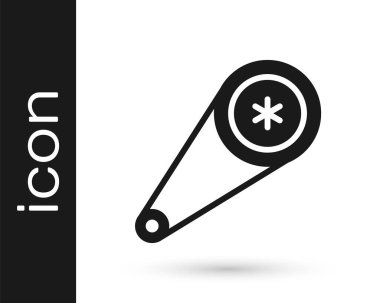 Beyaz arkaplanda gri zamanlama kemeri simgesi izole edildi. Vektör İllüstrasyonu