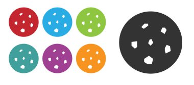 Beyaz arka planda izole edilmiş çikolatalı kurabiye ya da bisküvi. Simgeleri renklendirin. Vektör İllüstrasyonu