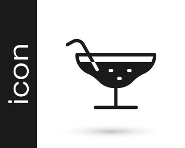 Beyaz arka planda gri kokteyl ikonu izole edildi. Vektör İllüstrasyonu