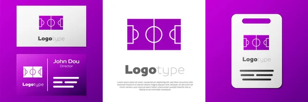 Logotyp Fußball Oder Fußballfeldsymbol Isoliert Auf Weißem Hintergrund Logo Design — Stockvektor