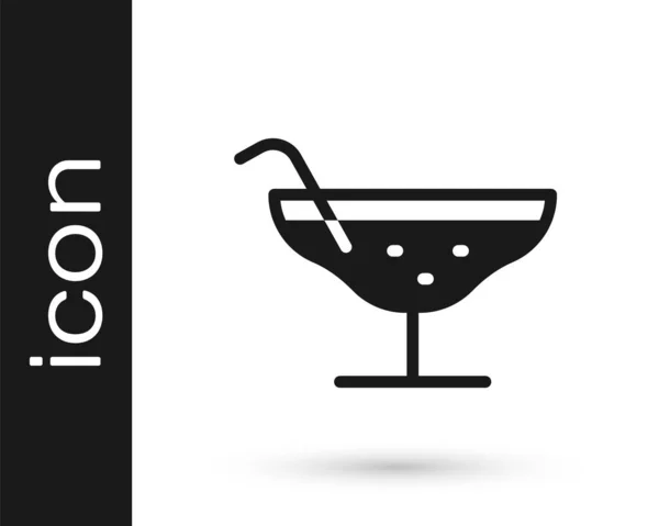 Grijze Cocktail Icoon Geïsoleerd Witte Achtergrond Vector Illustratie — Stockvector