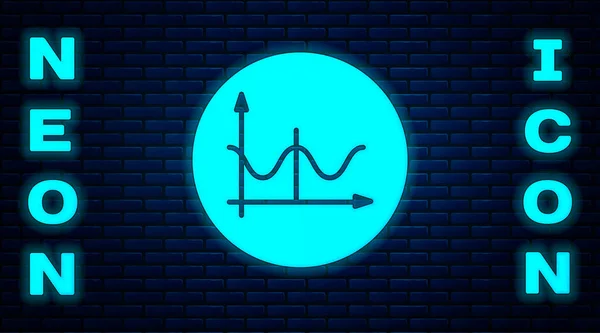 Leuchtende Neon Graph Zeitplan Diagramm Diagramm Infografik Tortendiagramm Symbol Isoliert — Stockvektor