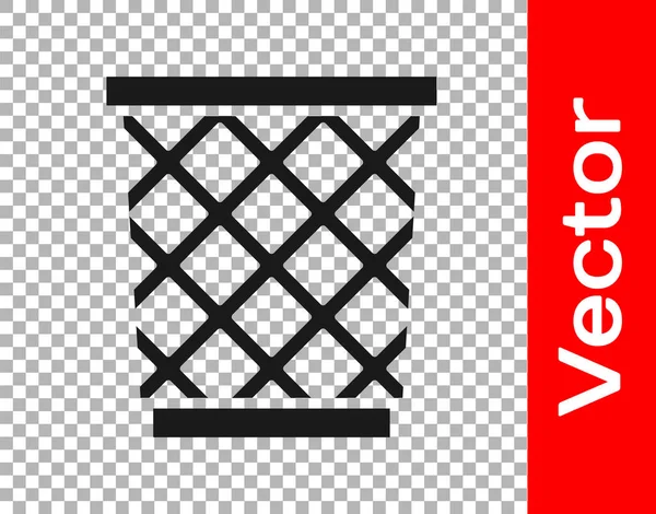 Das Schwarze Mülleimer Symbol Ist Isoliert Auf Transparentem Hintergrund Mülleimer — Stockvektor