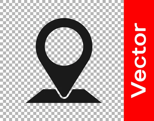 Black Map Pin Icon Isoliert Auf Transparentem Hintergrund Navigation Zeiger — Stockvektor