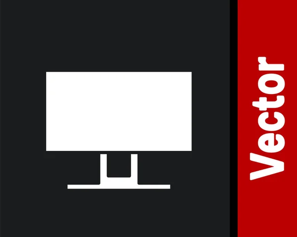 Weißes Smart Symbol Isoliert Auf Schwarzem Hintergrund Fernsehzeichen Vektorillustration — Stockvektor