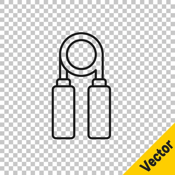Black line Sport expander icon isolated on transparent background. Sport equipment. Vector Illustration — Stock Illustration Black Line Sport Expander Icon Isolated Transparent Background Sport Equipment Royalty Free Stock Illustrations