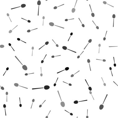 Siyah kaşık simgesi beyaz arkaplanda izole edilmiş kusursuz desen. Mutfak aletleri. Çatal bıçak seti. Vektör İllüstrasyonu