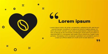 Siyah Kahve Aşıkları ikonu sarı arka planda izole edilmiş. Kahveye bayılırım. Vektör İllüstrasyonu