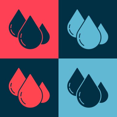 Pop Art Su Damlası simgesi renk arkaplanında izole edildi. Vektör İllüstrasyonu