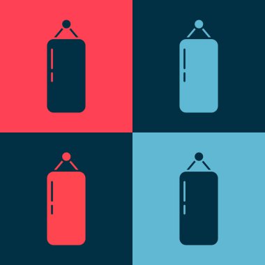 Pop Art Kum Torbası simgesi renk arkaplanda izole edildi. Vektör İllüstrasyonu