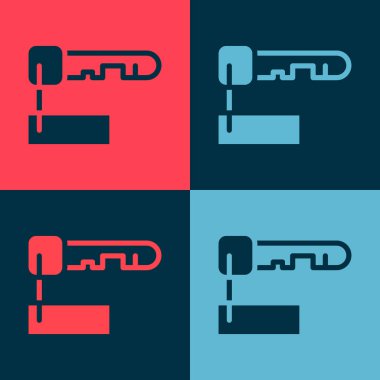 Pop Art İşaretli anahtar simgesi renk arkaplanında izole edildi. Vektör İllüstrasyonu