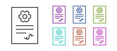 Siyah çizgi oto servis kontrol simgesi beyaz arkaplanda izole edildi. Araba servisi. Simgeleri renklendirin. Vektör İllüstrasyonu