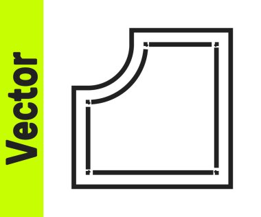 Siyah çizgi dikiş kalıbı simgesi beyaz arkaplanda izole edildi. Dikiş için işaretler. Vektör İllüstrasyonu