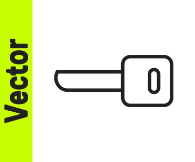 Beyaz arkaplanda siyah çizgi anahtar simgesi izole edildi. Vektör İllüstrasyonu