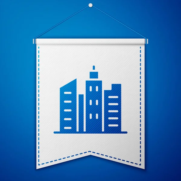 Icône Paysage Blue City Isolée Sur Fond Bleu Architecture Métropole — Image vectorielle