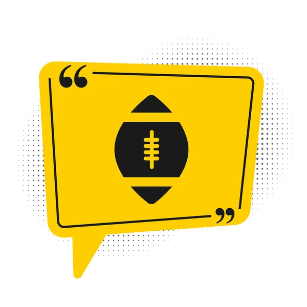 美国黑人足球图标孤立在白色背景 橄榄球的图标 团队运动游戏的象征 黄色的语音泡沫符号 病媒图解 — 图库矢量图片
