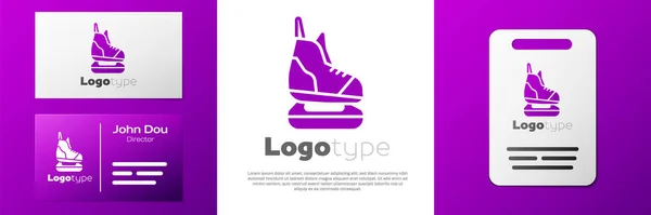 Logotype Skates Icono Aislado Sobre Fondo Blanco Icono Zapatos Patín — Vector de stock