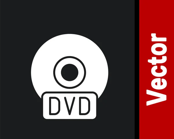 Hvid Eller Dvd Disk Ikon Isoleret Sort Baggrund Kompakt Disktegn – Stock-vektor