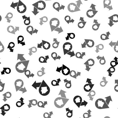 Beyaz zemin üzerinde ev simgesi izole edilmiş siyah harita işaretçisi. Ev konumu belirleyici sembol. Vektör İllüstrasyonu.