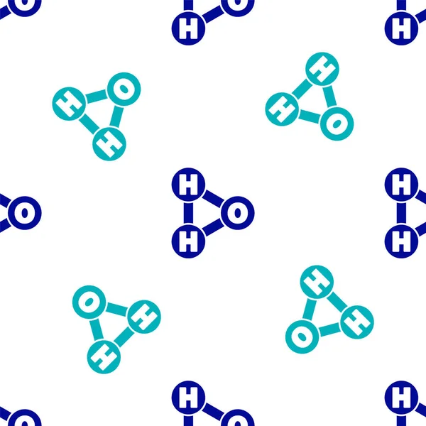 Синя Хімічна Формула Крапель Води H2O Формі Значка Ізольований Безшовний — стоковий вектор
