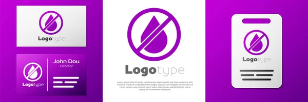 Logotype Απαγορεύεται Ρίψη Νερού Εικονίδιο Που Απομονώνεται Λευκό Φόντο Κανένα — Διανυσματικό Αρχείο