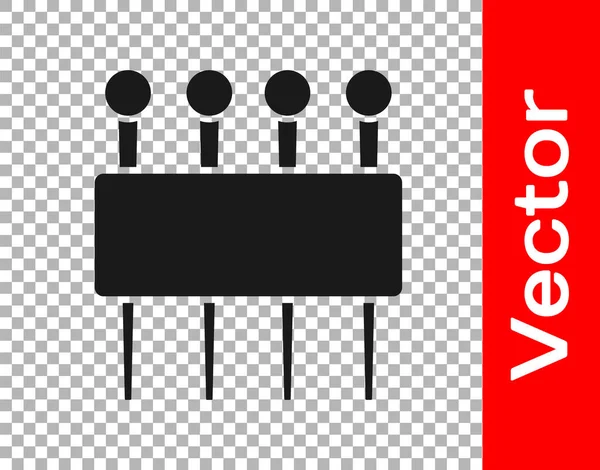 Schwarze Nadel Zum Nähen Des Symbols Isoliert Auf Transparentem Hintergrund — Stockvektor