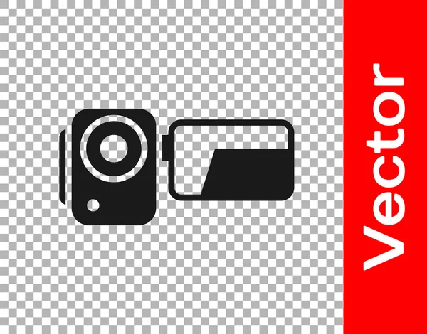 Schwarzes Kinokamera Symbol Isoliert Auf Transparentem Hintergrund Videokamera Filmschild Filmprojektor — Stockvektor