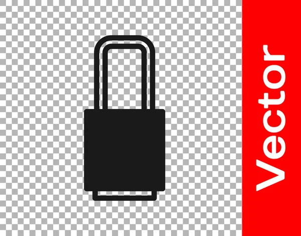 Icono Black Lock Aislado Sobre Fondo Transparente Señal Candado Seguridad — Vector de stock