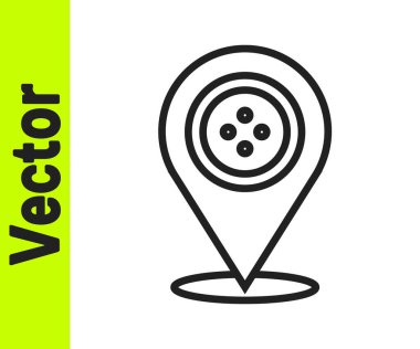 Siyah çizgili terzi dükkânı simgesi beyaz arka planda izole edildi. Vektör İllüstrasyonu.