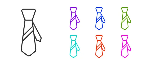 Schwarze Linie Krawatte Symbol Isoliert Auf Weißem Hintergrund Krawatte Und — Stockvektor