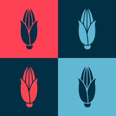 Pop Art Corn simgesi renk arkaplanında izole edildi. Vektör İllüstrasyonu.