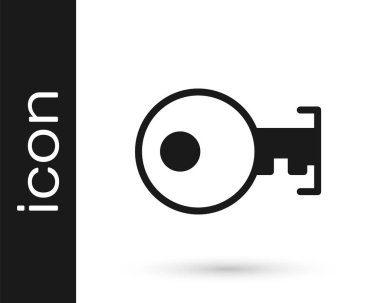 Gri Anahtar simgesi beyaz arkaplanda izole edildi. Vektör İllüstrasyonu.