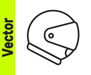 Siyah çizgi başlık simgesi beyaz arkaplanda izole edildi. Olağanüstü bir spor. Spor malzemeleri. Vektör İllüstrasyonu.