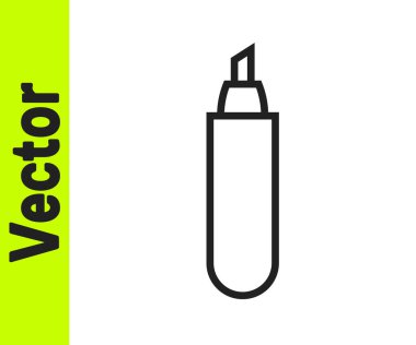 Beyaz arkaplanda siyah çizgi kalem simgesi izole edildi. Vektör İllüstrasyonu.